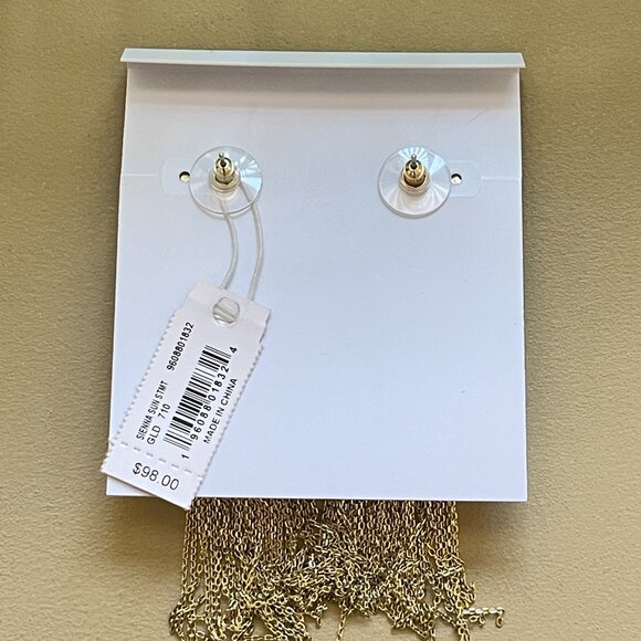 New Kendra Scott Earrings Gold Sienna Sun Statement Dangle NWT - Picture 4 of 7